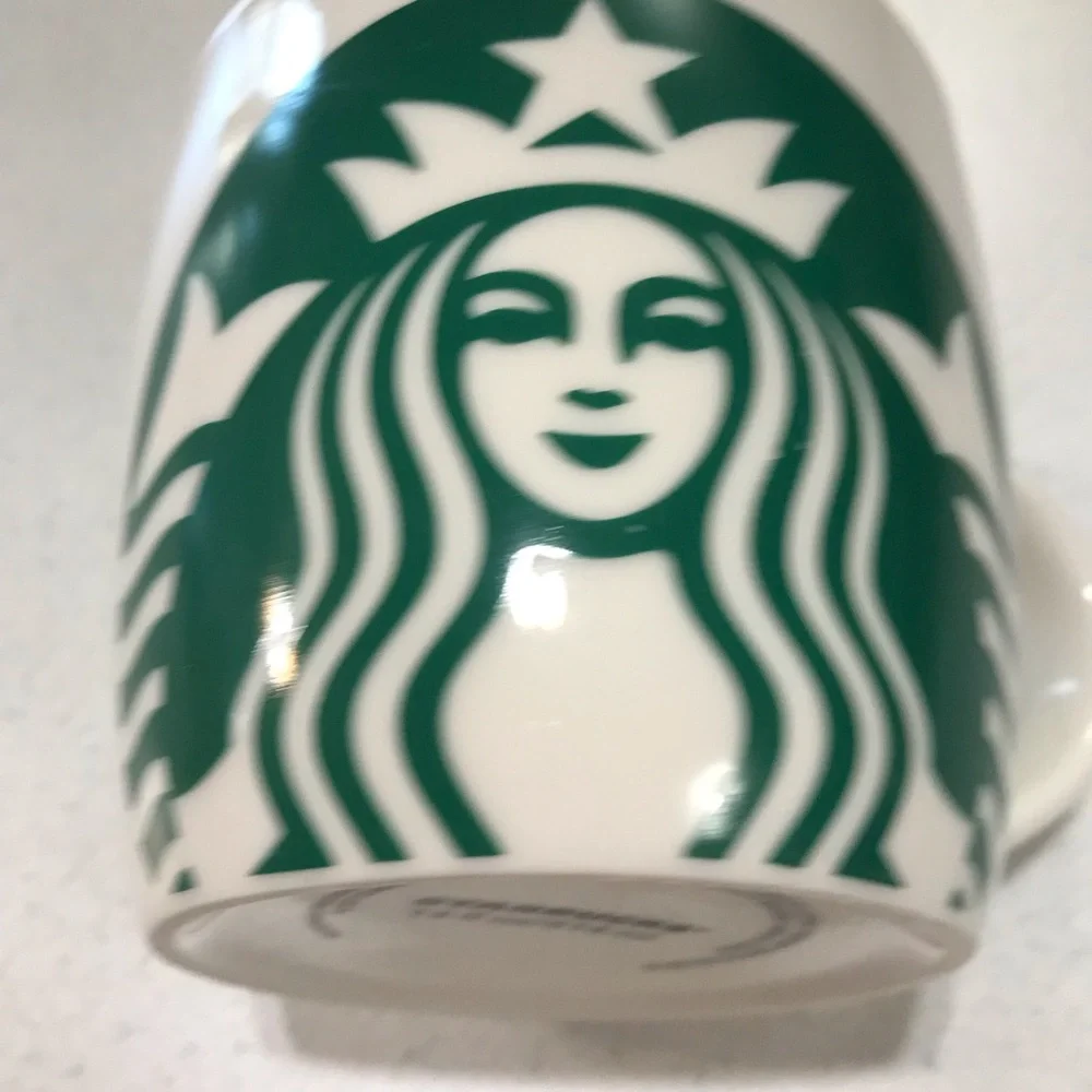 Starbucks Coffee Mug Cup White w/ Classic Large Green Mermaid Logo 14oz …